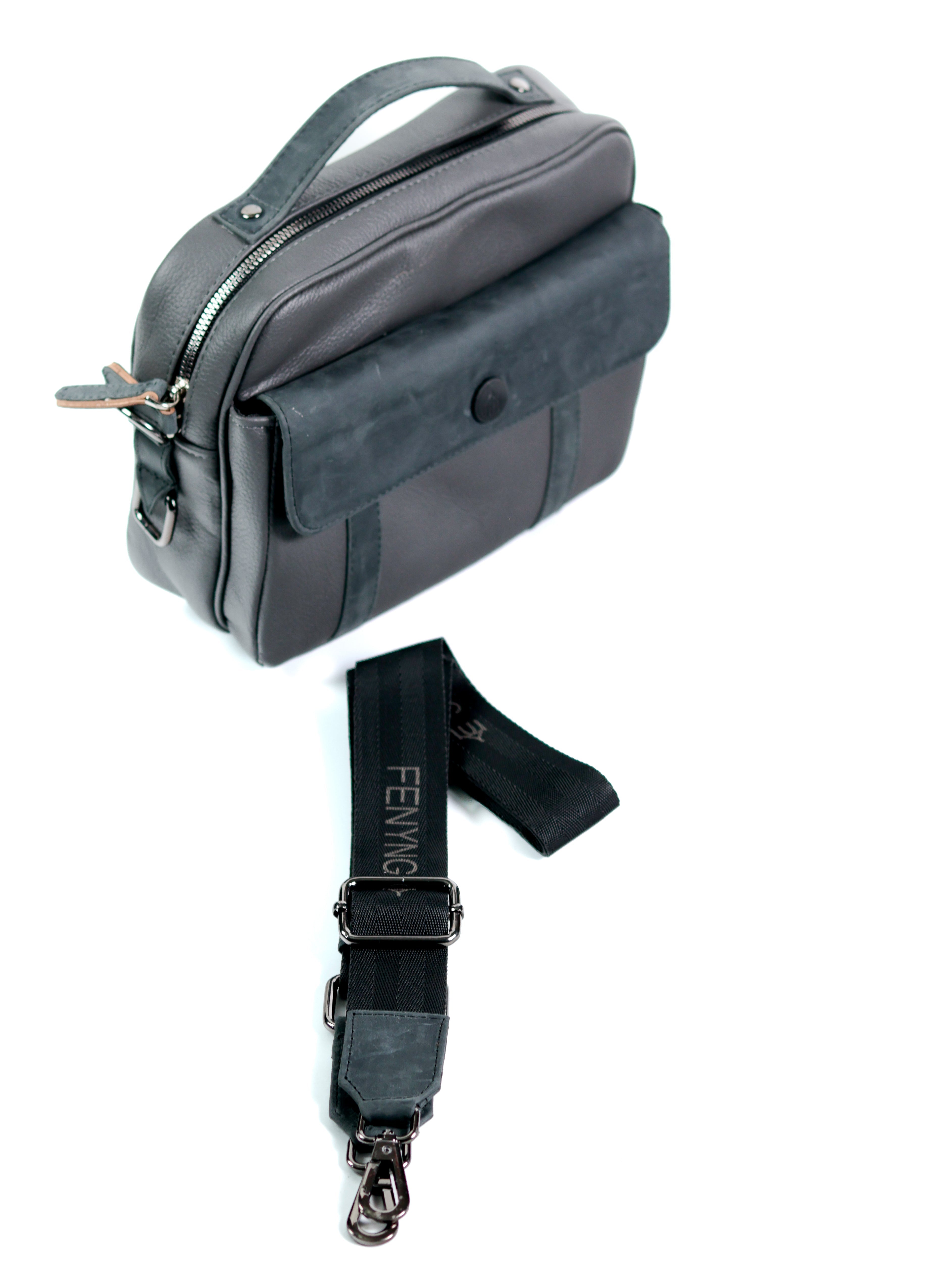 Raziel - Gris - Mini Maletín/Crossbody.