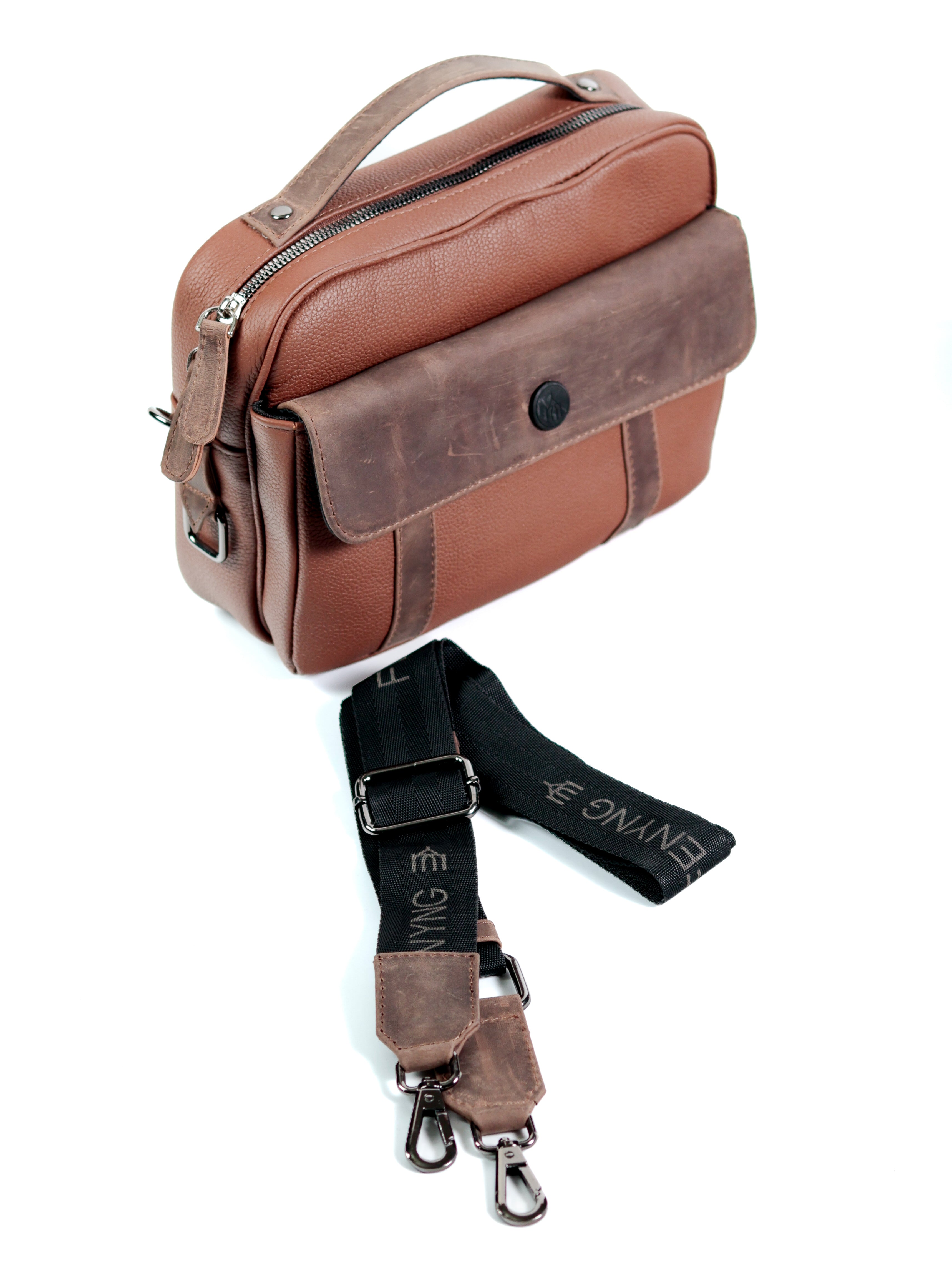 Raziel - Café - Mini Maletín/Crossbody